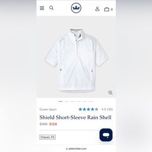 Peter Millar Short Sleeve Rain Shell Pullover